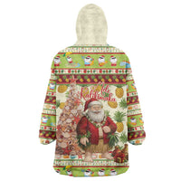 Hawaiian Santa Aloha Pineapple Christmas Wearable Blanket Hoodie Mele Kalikimaka LT15 - Polynesian Pride