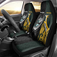 New Zealand and South Africa Rugby Car Seat Cover Silver Fern With Springboks LT15 - Polynesian Pride