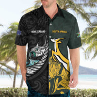 New Zealand and South Africa Rugby Custom Hawaiian Shirt Silver Fern With Springboks LT15 - Polynesian Pride