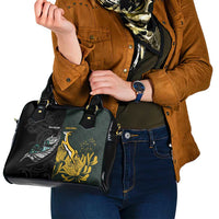 New Zealand and South Africa Rugby Shoulder Handbag Silver Fern With Springboks