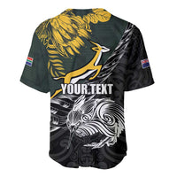 New Zealand and South Africa Rugby Personalised Baseball Jersey Maori Kiwi With Springboks LT15 - Polynesian Pride