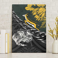 New Zealand and South Africa Rugby Canvas Wall Art Maori Kiwi With Springboks LT15 Without Frame Black - Polynesian Pride