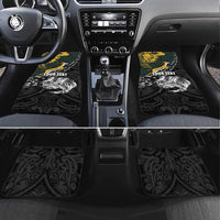 New Zealand and South Africa Rugby Car Mats Maori Kiwi With Springboks LT15 Set 4pcs Black - Polynesian Pride