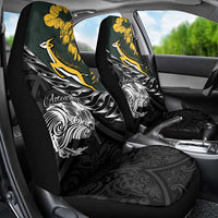 New Zealand and South Africa Rugby Car Seat Cover Maori Kiwi With Springboks LT15 - Polynesian Pride