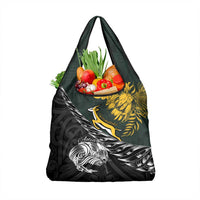 New Zealand and South Africa Rugby Grocery Bag Maori Kiwi With Springboks LT15 1-pack One Size Black - Polynesian Pride