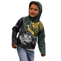 New Zealand and South Africa Rugby Personalised Kid Hoodie Maori Kiwi With Springboks LT15 - Polynesian Pride