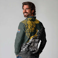 New Zealand and South Africa Rugby Personalised Long Sleeve Polo Shirt Maori Kiwi With Springboks LT15 - Polynesian Pride