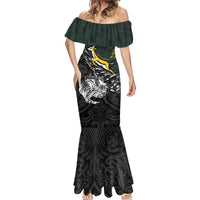 New Zealand and South Africa Rugby Personalised Mermaid Dress Maori Kiwi With Springboks LT15 - Polynesian Pride