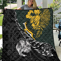 New Zealand and South Africa Rugby Quilt Maori Kiwi With Springboks LT15 Black - Polynesian Pride