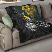 New Zealand and South Africa Rugby Quilt Maori Kiwi With Springboks LT15 - Polynesian Pride
