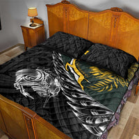 New Zealand and South Africa Rugby Quilt Bed Set Maori Kiwi With Springboks LT15 - Polynesian Pride