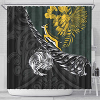 New Zealand and South Africa Rugby Shower Curtain Maori Kiwi With Springboks LT15 - Polynesian Pride