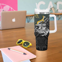 New Zealand and South Africa Rugby Personalised Tumbler With Handle Maori Kiwi With Springboks LT15 - Polynesian Pride