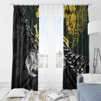 New Zealand and South Africa Rugby Window Curtain Maori Kiwi With Springboks LT15 - Polynesian Pride