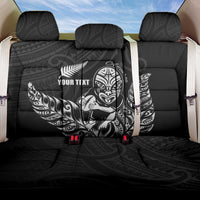 New Zealand Silver Fern Rugby Custom Back Car Seat Cover Maori Tiki Black Version LT15 One Size Black - Polynesian Pride