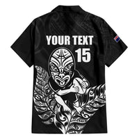 New Zealand Silver Fern Rugby Custom Family Matching Summer Maxi Dress and Hawaiian Shirt Maori Tiki Black Version