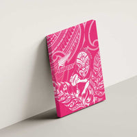 New Zealand Silver Fern Rugby Custom Canvas Wall Art Maori Tiki Pink Version