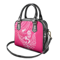 New Zealand Silver Fern Rugby Custom Shoulder Handbag Maori Tiki Pink Version