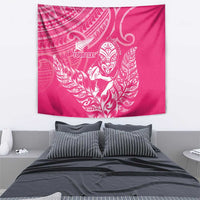 New Zealand Silver Fern Rugby Custom Tapestry Maori Tiki Pink Version