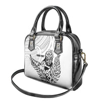 New Zealand Silver Fern Rugby Custom Shoulder Handbag Maori Tiki White Version