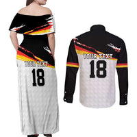 Custom Germany Football Couples Matching Off Shoulder Maxi Dress and Long Sleeve Button Shirt Come On DFB-Team