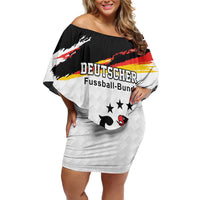 Custom Germany Football Family Matching Off Shoulder Short Dress and Hawaiian Shirt Come On DFB-Team