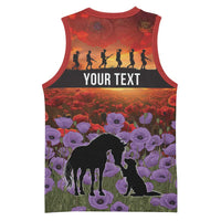 Personalised ANZAC Day Basketball Jersey Remembering the Animals of War