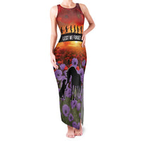 Personalised ANZAC Day Family Matching Tank Maxi Dress and Hawaiian Shirt Remembering the Animals of War LT19 Mom's Dress Purple - Polynesian Pride