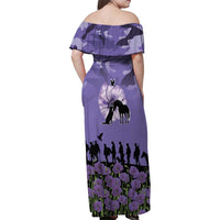 ANZAC Day Family Matching Off Shoulder Maxi Dress and Hawaiian Shirt Lest We Forget the Animals Too LT19 - Polynesian Pride