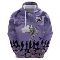 ANZAC Day Zip Hoodie Lest We Forget the Animals Too