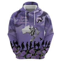 ANZAC Day Zip Hoodie Lest We Forget the Animals Too
