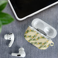 Hawaiian Pikake Maile Lei AirPods Case Tiare Hibiscus Kalo Palapalai Leaf Beige LT19 - Polynesian Pride