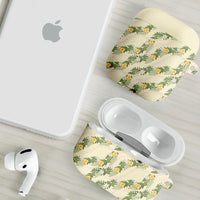 Hawaiian Pikake Maile Lei AirPods Case Tiare Hibiscus Kalo Palapalai Leaf Beige LT19 - Polynesian Pride