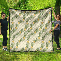 Hawaiian Pikake Maile Lei Quilt Tiare Hibiscus Kalo Palapalai Leaf Beige