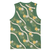 Hawaiian Pikake Maile Lei Basketball Jersey Tiare Hibiscus Kalo Palapalai Leaf Green LT19 - Polynesian Pride