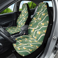 Hawaiian Pikake Maile Lei Car Seat Cover Tiare Hibiscus Kalo Palapalai Leaf Green LT19 - Polynesian Pride