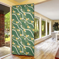 Hawaiian Pikake Maile Lei Door Cover Tiare Hibiscus Kalo Palapalai Leaf Green LT19 - Polynesian Pride