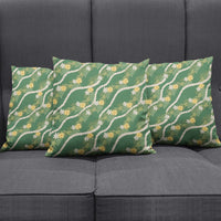 Hawaiian Pikake Maile Lei Pillow Cover Tiare Hibiscus Kalo Palapalai Leaf Green LT19 - Polynesian Pride