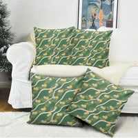 Hawaiian Pikake Maile Lei Pillow Cover Tiare Hibiscus Kalo Palapalai Leaf Green LT19 - Polynesian Pride