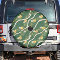Hawaiian Pikake Maile Lei Spare Tire Cover Tiare Hibiscus Kalo Palapalai Leaf Green LT19 Green - Polynesian Pride