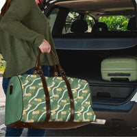Hawaiian Pikake Maile Lei Travel Bag Tiare Hibiscus Kalo Palapalai Leaf Green LT19 - Polynesian Pride