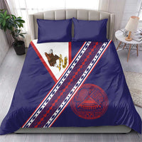 American Samoa Flag Day Bedding Set Polynesian Tribal Tattoo Eagle Art
