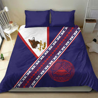 American Samoa Flag Day Bedding Set Polynesian Tribal Tattoo Eagle Art