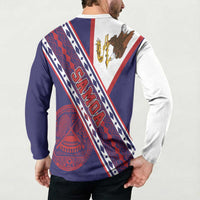American Samoa Flag Day Button Sweatshirt Polynesian Tribal Tattoo Eagle Art