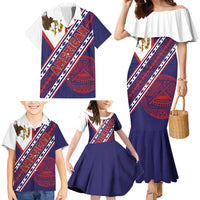 American Samoa Flag Day Family Matching Mermaid Dress and Hawaiian Shirt Polynesian Tribal Tattoo Eagle Art LT19 - Polynesian Pride