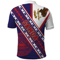 American Samoa Flag Day Polo Shirt Polynesian Tribal Tattoo Eagle Art