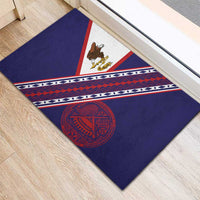 American Samoa Flag Day Rubber Doormat Polynesian Tribal Tattoo Eagle Art