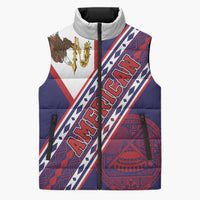 American Samoa Flag Day Sleeveless Puffer Jacket Polynesian Tribal Tattoo Eagle Art LT19 Unisex Navy - Polynesian Pride