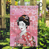 Japanese Geisha Cherry Blossom Garden Flag Pink Palaka Hawaii Pattern Fusion Design