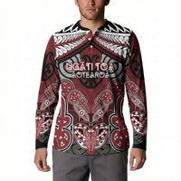 Aotearoa Iwi Ngati Toa Personalised Button Sweatshirt Maori Kowhaiwhai Pattern